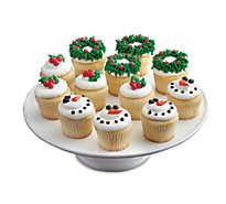 Bakery Cupcake Mini Chocolate Christmas 12 Count - Each