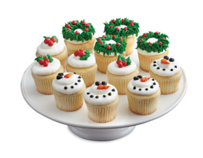 Bakery Cupcake Mini Chocolate Christmas 12 Count - Each