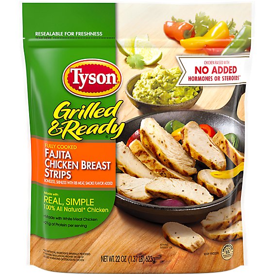Tyson Grilled & Ready Fully Cooked Fajita Chicken Strips - 22 Oz