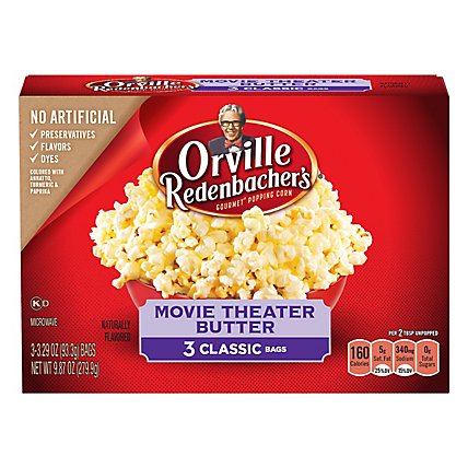 Orville Redenbacher's Movie Theater Butter Microwave Popcorn Classic Bag - 3-3.29 Oz - Image 1
