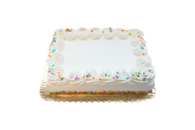 Bakery Cake 1/4 Sheet With White Whip - Each