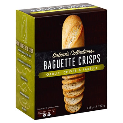 Sabines Collections Baguette Crisps Garlic & Chive - 4.5 Oz
