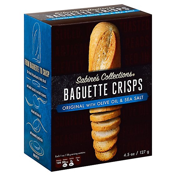 Sabines Collections Baguette Crisps Original With Olive Oil & Sea Salt - 4.5 Oz