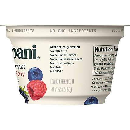 Chobani Yogurt Greek Blended Low-Fat Mixed Berry - 5.3 Oz - Image 2