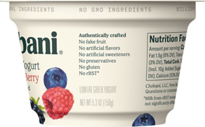 Chobani Low-Fat Mixed Berry Blended Greek Yogurt - 5.3 Oz - Image 2