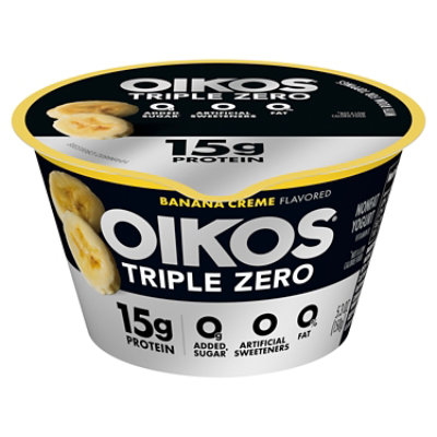 Oikos Triple Zero Banana Creme Nonfat Greek Yogurt - 5.3 Oz