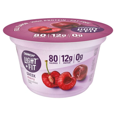 Dannon Light + Fit Cherry Non Fat Gluten Free Greek Yogurt - 5.3 Oz