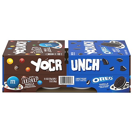 YoCrunch Low Fat Vanilla With OREO And M&Ms Yogurt Variety Pack - 8-6 Oz