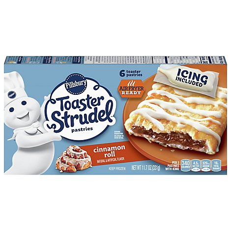 Pillsbury Toaster Strudel Pastries Cinnamon Roll With Brown Sugar 6 Count - 11.7 Oz