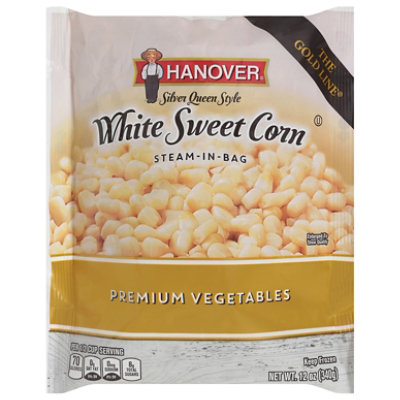 Hanover White Sweet Corn, Gold Line, Steam-in-Bag, 12 oz Bag (Frozen)
