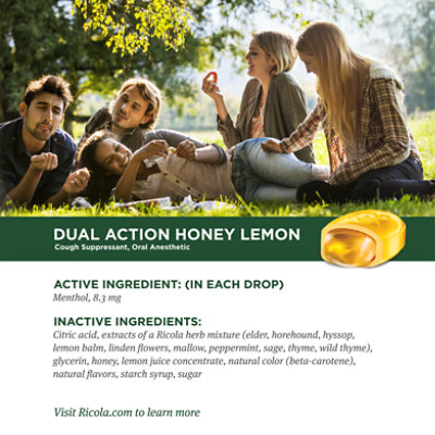 Ricola Dual Action Cough Suppressant Oral Anesthetic Drops Honey Lemon - 19 Count - Image 5