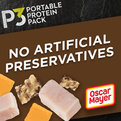 P3 Portable Protein Snack with Dark Chocolate Almond Nut Clusters - Turkey & Cheddar Cheese - 2 Oz - Image 2