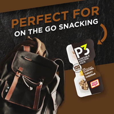 P3 Portable Protein Snack Pack with Dark Chocolate Almond Clusters Turkey & Cheddar Tray - 2 Oz - Image 3