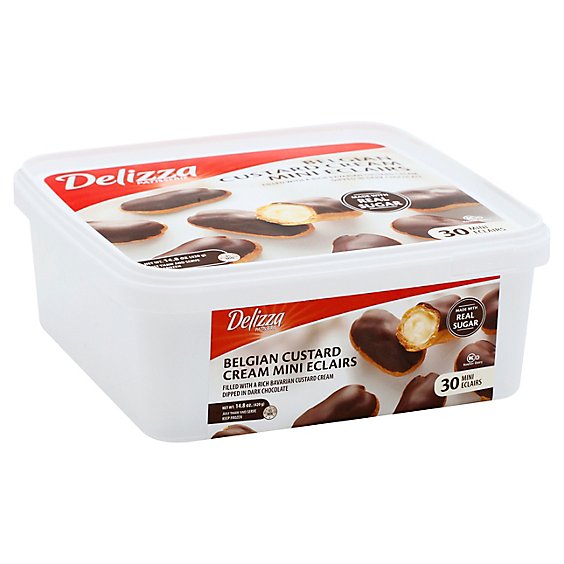 Delizza Eclairs Belgian Custard Cream Mini 30 Count - 14.8 Oz