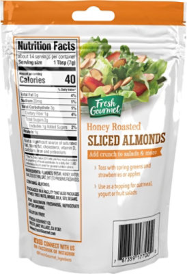 Fresh Gourmet Honey Roasted Sliced Almonds - 3.50 Oz - Image 6