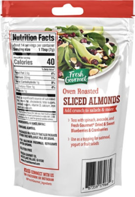 Fresh Gourmet Nut & Fruit Toppings Oven Roasted Sliced Almonds - 3.5 Oz - Image 6