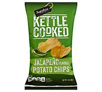 Signature SELECT Potato Chips Kettle Cooked Jalapeno - 7 Oz