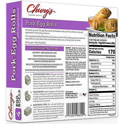 Chungs Egg Rolls Pork - 12 Oz - Image 6