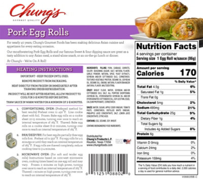 Chungs Egg Rolls Pork - 12 Oz - Image 6