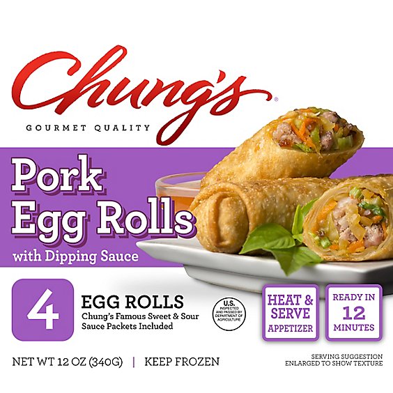 Chungs Egg Rolls Pork - 12 Oz