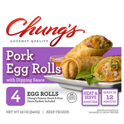 Chung's 12 oz 4 Count Vegetable Egg Roll Carton with Sauce