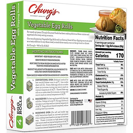 Chung's Vegetable Egg Rolls - 12 Oz - Image 6
