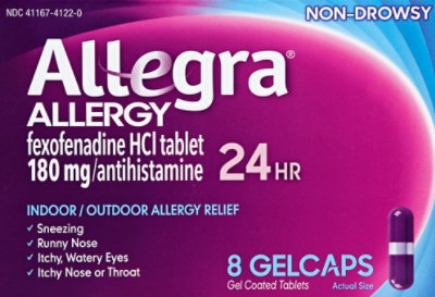 Allegra Allergy Antihistamine Gelcaps 12 Hour 60mg Non-Drowsy - 8 Count - Image 2