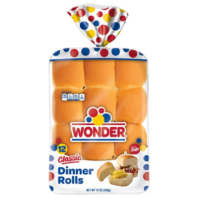 Wonder Bread Soft White Bread Dinner Rolls 12 Count - 12 Oz