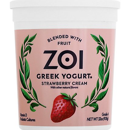 Zoi Greek Yogurt Strawberry Cream - 32 Oz - Image 2