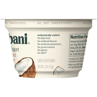 Chobani Low-Fat Coconut Blended Greek Yogurt - 5.3 Oz - Image 2