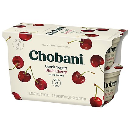 Chobani Yogurt Greek Non Fat On The Bottom Black Cherry - 4-5.3 Oz - Image 2