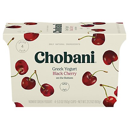 Chobani Yogurt Greek Non Fat On The Bottom Black Cherry - 4-5.3 Oz - Image 1