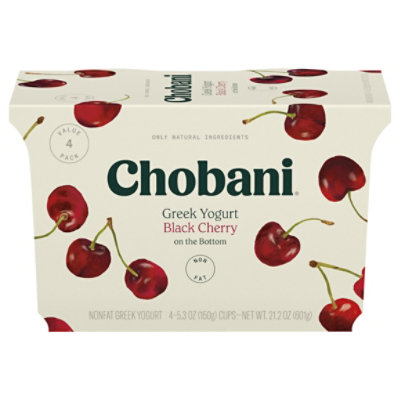 Chobani Non-Fat Black Cherry On The Bottom Greek Yogurt - 4-5.3 Oz