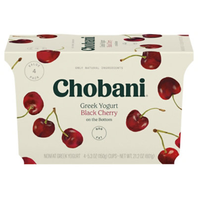 Chobani Non-Fat Black Cherry On The Bottom Greek Yogurt - 4-5.3 Oz - Image 1