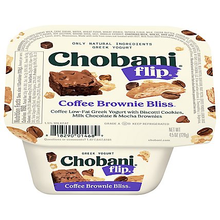 Chobani Flip Low-Fat Greek Yogurt Coffee Brownie Bliss - 4.5 Oz