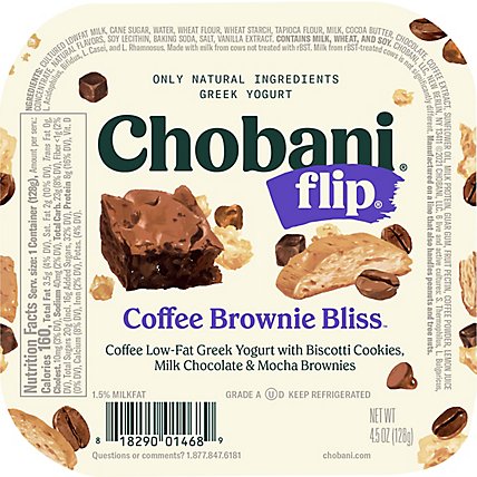 Chobani Flip Low-Fat Greek Yogurt Coffee Brownie Bliss - 4.5 Oz
