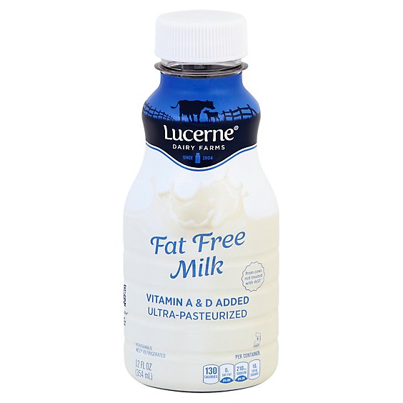 Lucerne Milk Fat Free - 12 Fl. Oz.