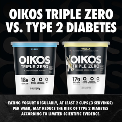 Oikos Triple Zero Vanilla Greek Yogurt - 32 Oz - Image 3