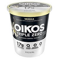 Oikos Triple Zero Greek Yogurt Blended Nonfat Vanilla - 32 Oz - Image 1