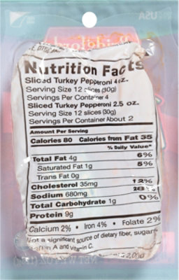 Bridgford Pepperoni Turkey 70% Less Fat - 4 Oz - Image 5