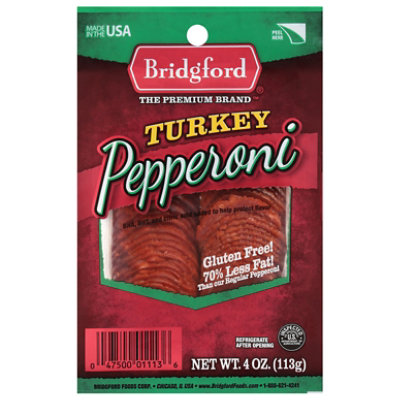 Bridgford Pepperoni Turkey 70% Less Fat - 4 Oz - Image 1