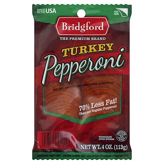 Bridgford Pepperoni Turkey 70% Less Fat - 4 Oz