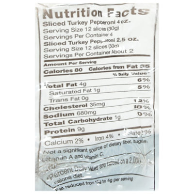 Bridgford Pepperoni Turkey 70% Less Fat - 4 Oz - Image 3