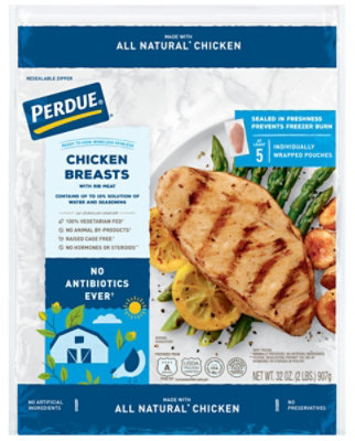 PERDUE Boneless Skinless Chicken Breast No Antibiotics Ever Individually Wrapped In Bag - 32 Oz - Image 2