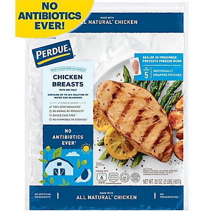 PERDUE No Antibiotics Ever Boneless Skinless Chicken Breasts Individually Wrapped Bag - 2 Lb - Image 1