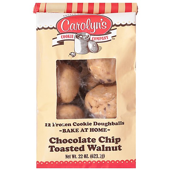 Carolyns Cookie Company Cookie Dough Chocolate Chip Toasted Walnut - 22 Oz