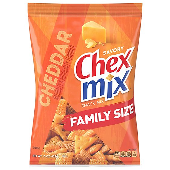 Chex Mix Snack Mix Savory Cheddar Family Size - 15 Oz