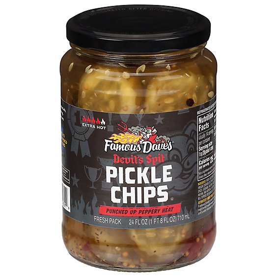 Famous Daves Pickle Chips Devils Spit - 24 Fl. Oz.
