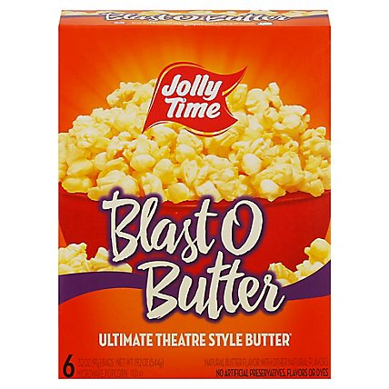 Jolly Time Blast O Butter Microwave Popcorn Ultimate Theatre Style Butter - 6-3.2 Oz - Image 1