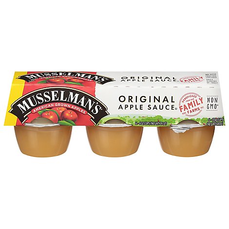 Musselmans Apple Sauce Original Cups - 6-4 Oz